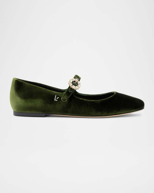Blair Velvet Mary Jane Ballerina Flats
